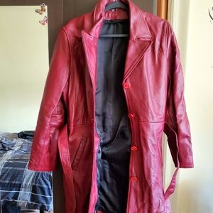 Burgundy Leather Coat
